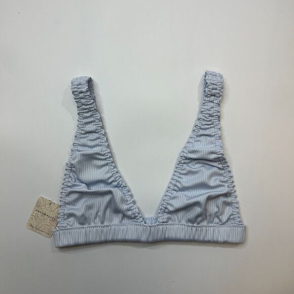 Free People Wait and See Bralette Womens XS Extra Small Pale Blue No Pads Bra - Picture 2 of 14